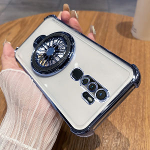 Oppo A11x Silicone Protective Case Full Cover Anti-Fall with Airbag Four Corners Clear Soft Shell with Stand for Men And Women