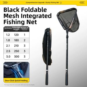 ZHONGZHOU | Foldable Triangle Fishing Net Durable Aluminum Telescopic Rod