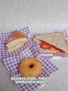 Wax Paper Alas Motif Kotak Baking Paper Tatakan Cake Kertas Gorengan Alas Makanan Roti Burger Kue