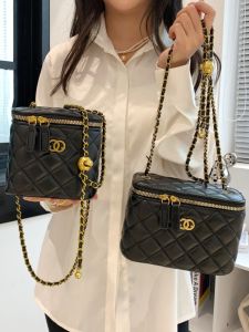 Summer New Womens Small Golden Ball Box Bag Embroidered Line Single Shoulder Crossbody Bag Soft PU Leather Casual Handbag