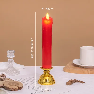 Electronic Candle Lamp Red Battery Long Burning Lamp for Buddha And Wealth God Home Use LED Simulation Candle Eco Friendly