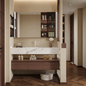 DIPURUI | Vintage Style Hot Bent Ceramic Sink Walnut Color