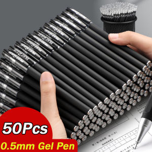 50pcs Gel Pens 0.5mm Neutral Pen Ballpen Black Quick-Drying Pen Signature Pen
