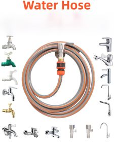 Water Pipe Hose For Home Connecting Faucet Tap Water with Connector 4 Points Watering Rubber Hose Balcony Washing PVC Pipe Explosion-Proof