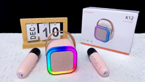 Original Mini Karaoke Speaker Bluetooth Bass Microphone Premium 2Mic 1 Set Lengkap Speaker Bluetooth Mic Wireless Luar Ruangan Speaker Nirkabel