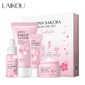 LaiKou Japanese Cherry Blossom Skin Care Set 4-piece face cleaning essence eye cream face cream