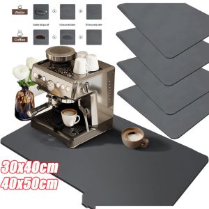 Super Absorbent Large Kitchen Draining Mat / Quick Dry Waterproof and Oilproof Hide Stain Rubber Pad / Kitchen Counter Protector Rubber Pad / Anti-slip Coffee Mat
