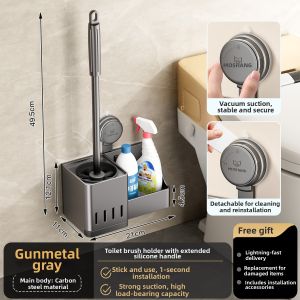 MOSHANG | Wall-mounted Bathroom Toilet Brush Organizer No-dead-corner Cleaning
