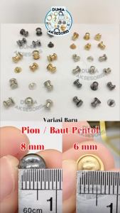 Asesoris Tas Kancing Pion / Baut Pentol - 8 mm // Aksesoris Tas Murah Kancing Pion - Aksesoris Tas