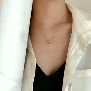 Kalung Titanium Wanita Love Rantai Biji Lada Terbaru