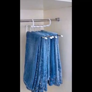 5 IN 1 Magic Pant Trousers Hanger Stainless Steel Multi-Layer Wardrobe Storage Rack Foldable Telescopic Clothes Hanger