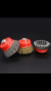 แปรงลวดถ้วย 3 นิ้ว เกลียว M10 สำหรับ เครื่องเจียร์ 4 นิ้ว ทำความสะอาส และ ขัดลอกสี ขัดสนิม