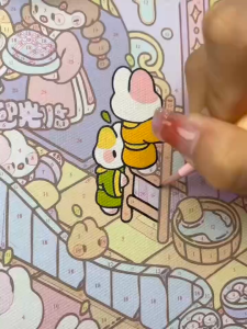 ภาพระบายสีตามตัวเลข ขึงเฟรมไม้พร้อมอุปกรณ์ ขนาด 40×50 CM ฝึกสมาธิ ของขวัญ DIY สำหรับตกแต่งบ้าน