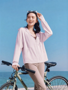 Beneunder | Loose Womens Summer Sun Protection Clothing Ice Silk Quick Dry Outdoor UV Protection Long Sleeve Zipper Design Breathable