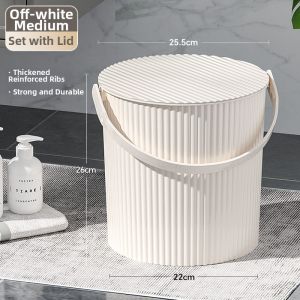 Bath Storage Bucket with Handle and Lid