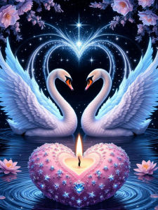Huacan 5D DIY Diamond Painting Love Swan Starry Sky Diamond Mosaic Animal Landsacape Complete Kit Picture Of Rhinestones