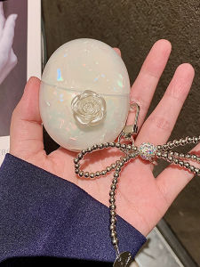 Silver Shell Pattern Freebuds6 Protective Case 3D Flower Design Compatible with Huawei Freeclip2 Freebuds7i/6i And Freebuds4/4e