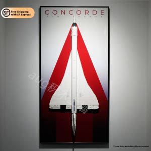 Wall Display Compatible High Creative Series 10318 Concorde Airbus Plane Building Blocks Frame Background Board