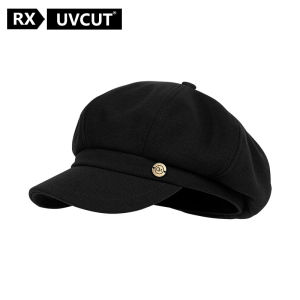British Style Octagonal Beret Hat Womens Spring Autumn Black Duckbill Cap Small Artist Face Slimming Winter Short Brim Hat