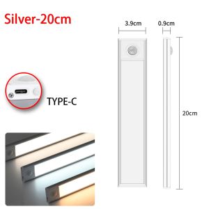LED Bar Lights Cabinet Light Motion Sensor Light USB TYPE-C Ultra-thin Portable night light For Kitchen Cabinet Bedroom Wardrobe