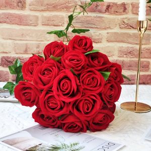 5pcs Simulated roses Valentines Day Wedding Mothers Day Thanksgiving Indoor home and outdoor garden decoration