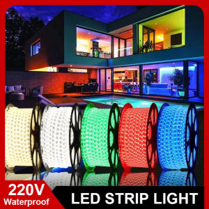 GEEK Silicone lamp strip 100M LED strip light eye protection waterproof IP67 AC 220V LED neon light flexible rope tube used for Christmas holiday decorative lights can be cut per meter for home decoration
