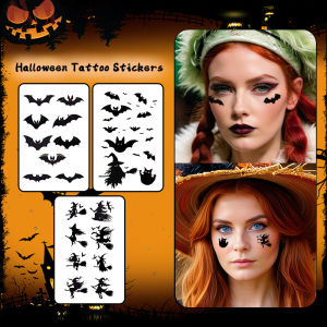 Halloween Horror Makeup Temporary Tattoo Stickers Long-lasting and Waterproof Parties and Halloween Role-playing Photo Props