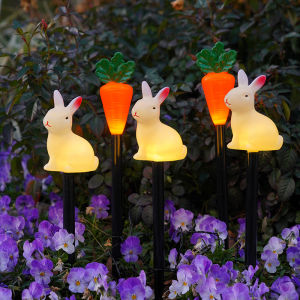 other | 5-Pack Solar-Powered Rabbit Egg Easter Bunny Lights Outdoor LED Lights Garden Decorations Pathway Lights Ground Plug Light