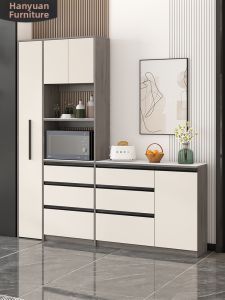 HANYUAN | Luxury Light Marble Board Sideboard High-Low Combination Cabinet