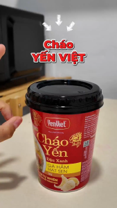 Combo 3 ly cháo yến đậu xanh Yến Việt thanh mát vị thịt bằm rau củ/ gà hầm hạt sen bổ dưỡng 50g/ ly