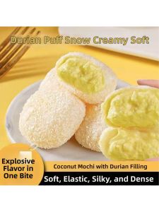 Durian & Milk Flavored Cream Puff  Glutinous Rice Dumpling