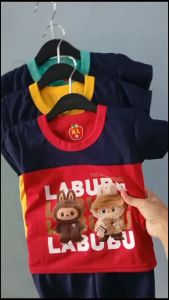 Setelan Baju bayi anak laki laki motif karakter LABUBU usia baby 3 sampai 18 bulan. Max BB 10 kg.