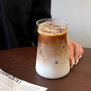 GotGo แก้วกาแฟโปร่งใส แก้วชา วัสดุกระจกทนความร้อน เหมาะสำหรับร้านกาแฟ 380ml Glass cup
