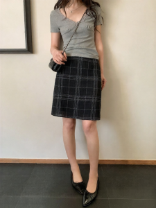 ALOHA LU | Chân Váy A-Line Dài Quá Gối Cao Waist
