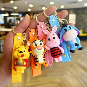Wholesale Anime Disney Keychain Mickey Mouse Minnie Lilo & Stitch Cartoon Keyring Kawaii Key Chain Car Pendant Kids Toys Gift