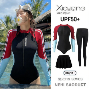 XIAZHIQING | Bộ đồ lặn toàn thân tay dài nhanh khô UPF50+ cho nữ
