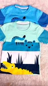 SETELAN ANAK LAKI DAN PEREMPUAN TERBARU MOTIF JEANS LAUT LENGAN PENDEK USIA 6 BULAN - 5 TAHUN