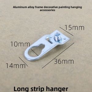 Aluminum Alloy Frame Decorative Painting Hook Clamp Invisible Back Hardware Dark Hanging Modern Style Wall Hook for Office Dormitory Classroom