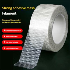 Grid Fiber Tape Lithium Battery Pack Insulation Wrap Fiberglass Tape Transparent Single Side Adhesive Seal Packaging Fixed