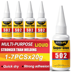 LOOLIFL 502 Super Glue Quick-drying Instant Cyanoacrylate Adhesive Leather Rubber Glass Wood Metal Strong Bond Liquid Glue Tool