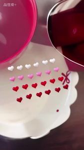 50pcs Mini Cute Red White Heart Nail Rhinestones 4*5mm 3D Resin Love Heart Nail Charms Flatback Valentines Nail Accessories DIY
