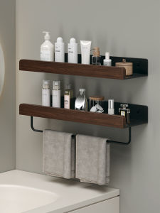 Giá Để Đồ Phòng Tắm Bằng Gỗ Óc Chó Đơn Giản Không Cần Khoan Giá Để Đồ Phòng Tắm Để Bàn Rửa Mặt Giá Để Đồ Gắn Tường