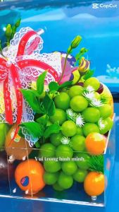 Giỏ quà/ Khay đựng quà trong suốt có quai cầm