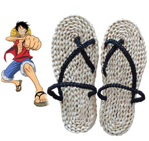 One Piece Luffy Straw Sandals Anime Cosplay Shoes In Stock