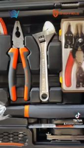 SHEFFIELD 57pcs Telecom Maintenance Tool Set Professional Electrician Mechanical Wiring Repair Hand Tools Alloy Hard Case Box Hardware Metal