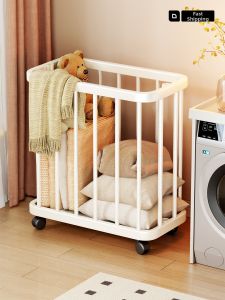 WUBUWEI | Mobile Narrow Laundry Basket for Dirty Clothes Yoga Mats and Toys