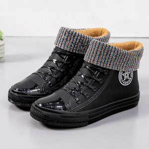 Giày Bốt Đi Mưa Đế Mềm Mùa Xuân Hè Chống Thấm Nước Đế Cao Su Lót Lông Cừu Cho Nữ Đế Cao Su Lưới Thân Ngắn Mùa Đông