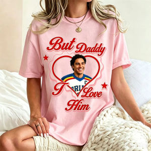 Sanrio | Off Campus Hockey Romance T Shirts But Daddy I Love Him Graphic Print Pure Cotton Tee Graham Logan DI Laurentis Fan Gift Clothes