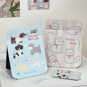 TCBSC8183 Mini Size Makeup Mirrors Single-sided Cartoon Pattern Compact Hand Mirror Square HD Beauty Cosmetic Mirror For Student Girls