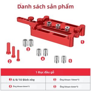 Bộ Dụng Cụ Định Vị Chốt Gỗ Tự Định Tâm Mũi Khoan 6/8/10mm Dụng Cụ Định Vị Chốt Gỗ Cho Nghề Mộc